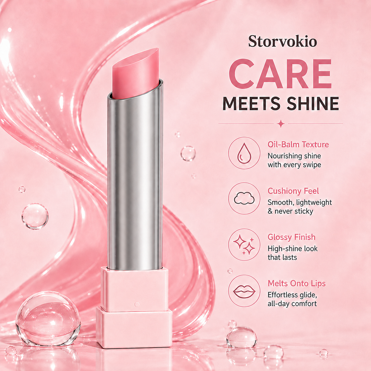 🔥LAST DAY BUY 1 GET 1 FREE🔥 Storvokio 2-in-1 GLOW VEIL LIP SHEEN OIL BALM👄