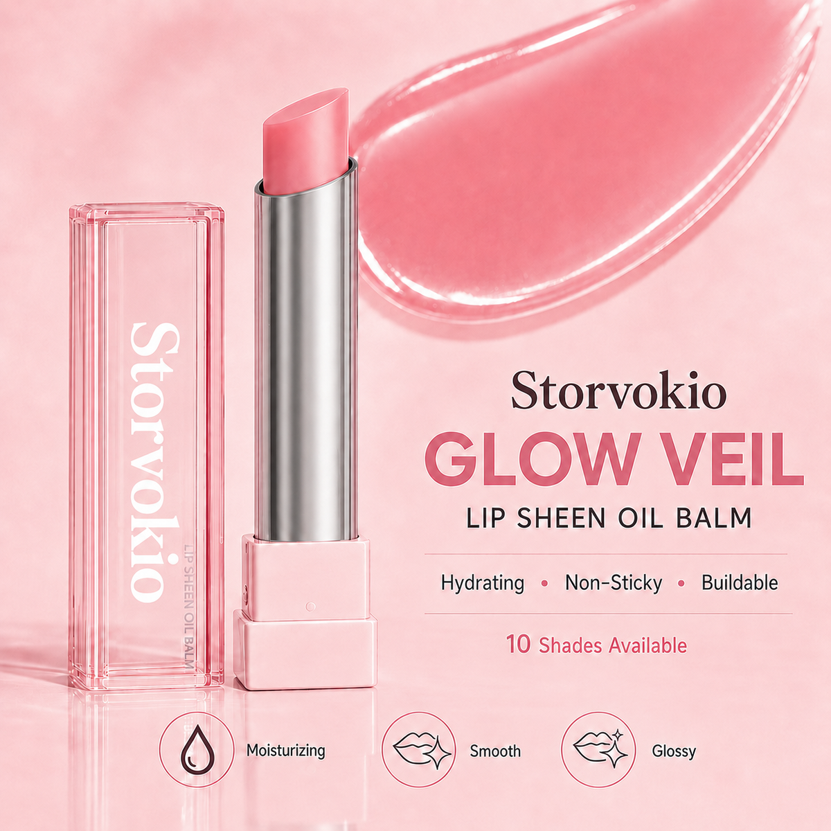 🔥LAST DAY BUY 1 GET 1 FREE🔥 Storvokio 2-in-1 GLOW VEIL LIP SHEEN OIL BALM👄